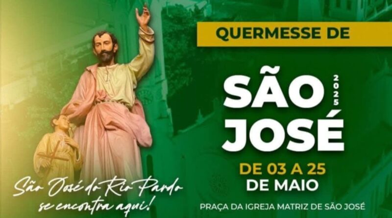 Quermesse em louvor a São José inicia neste dia 03/05 na Praça da Matriz