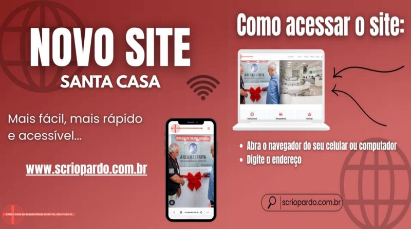 Santa Casa Hospital São Vicente apresenta novo site institucional