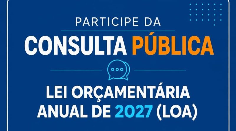 Aberta Consulta Pública para contribuições à elaboração da Lei Orçamentária Anual (LOA)