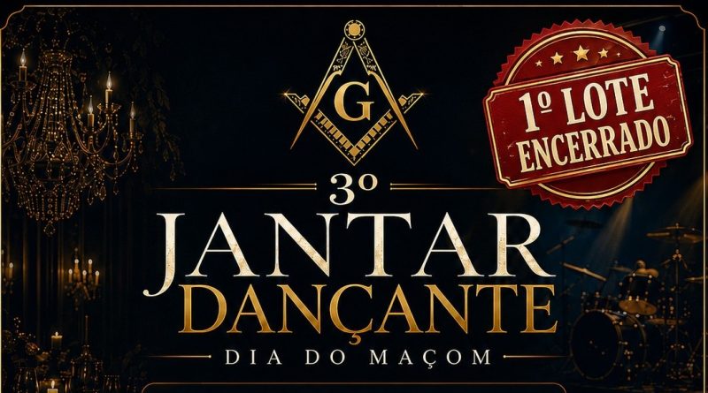 Loja Maçônica União Universal promove “3º Jantar do Maçom” dia 22/08 no Vale Imperial