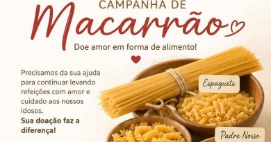 Asilo Lar de Jesus promove campanha para arrecadar macarrão