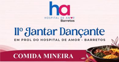 11º Jantar Dançante em prol do Hospital de Amor/Barretos será dia 07/11